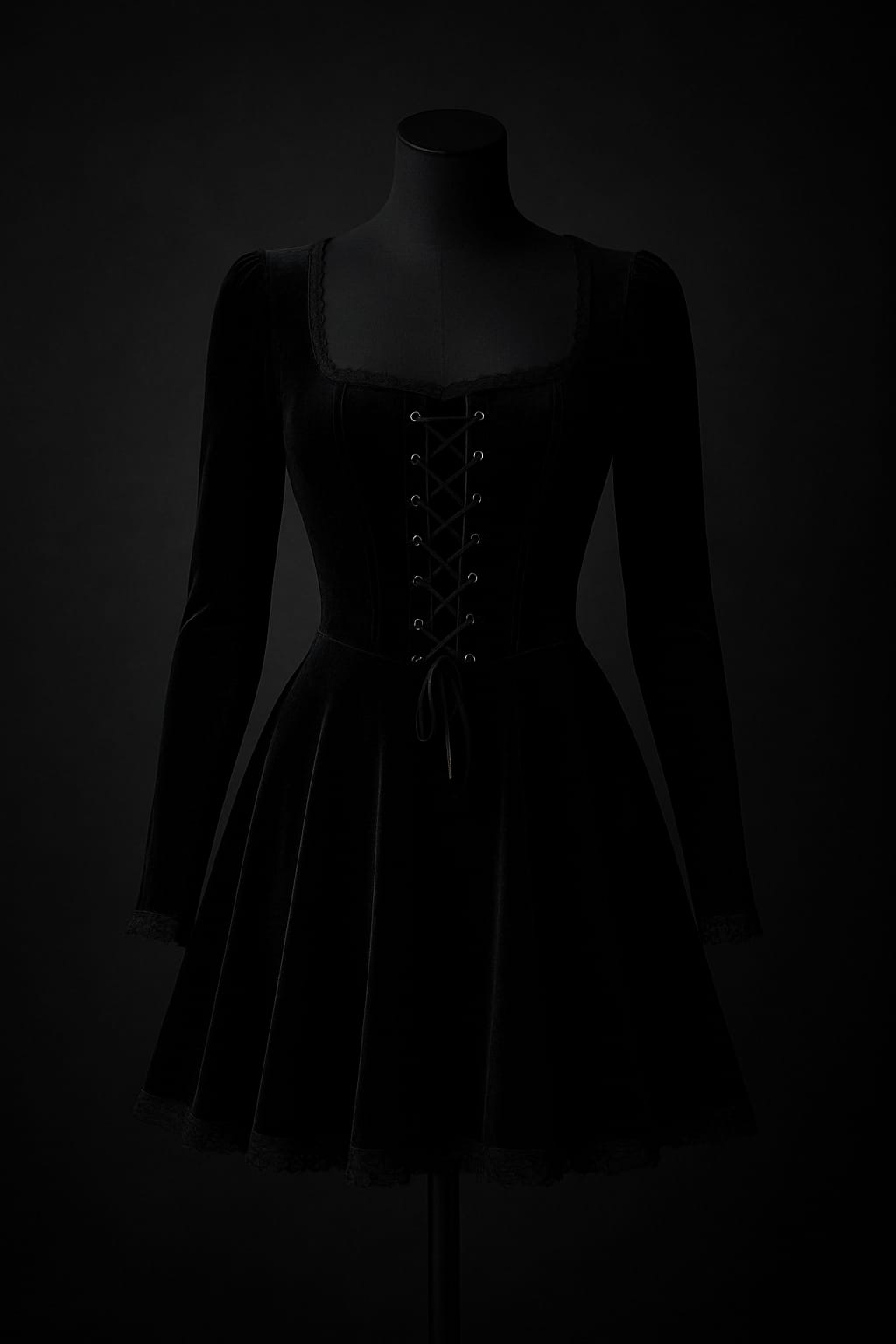 Velvet Skater Mini Dress