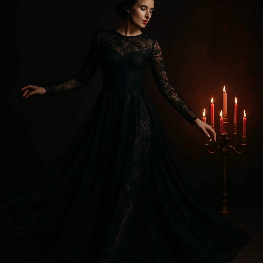 Midnight Lace Gown