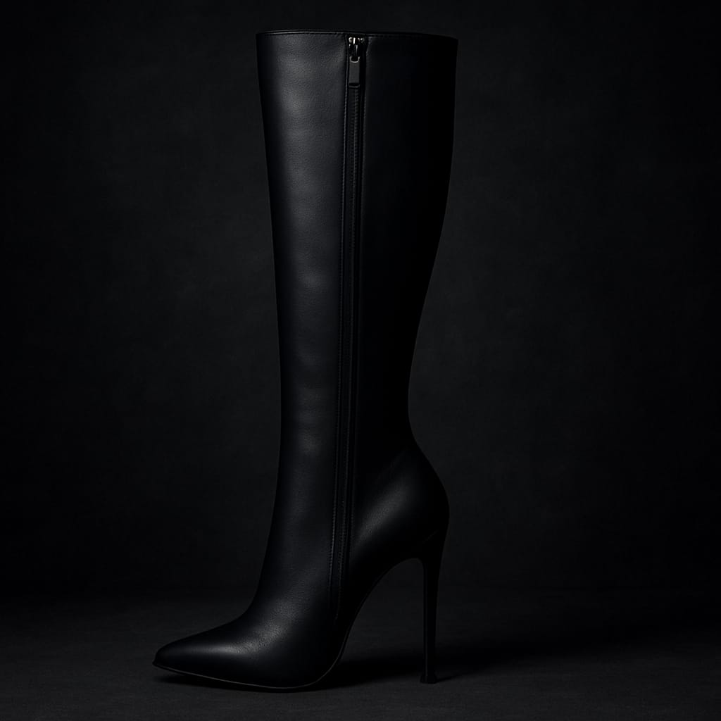 Matte Thigh-High Stilettos