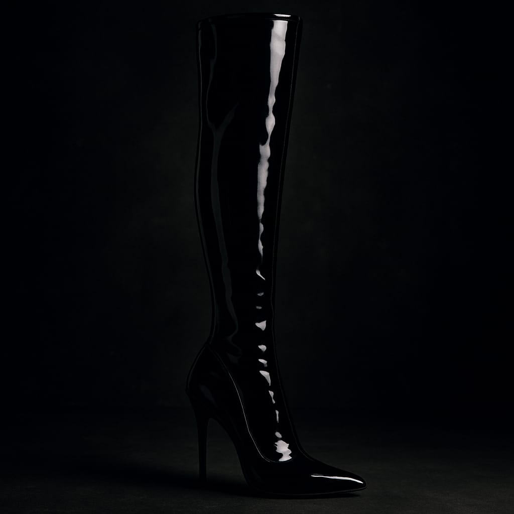 Vinyl Thigh-High Stilettos