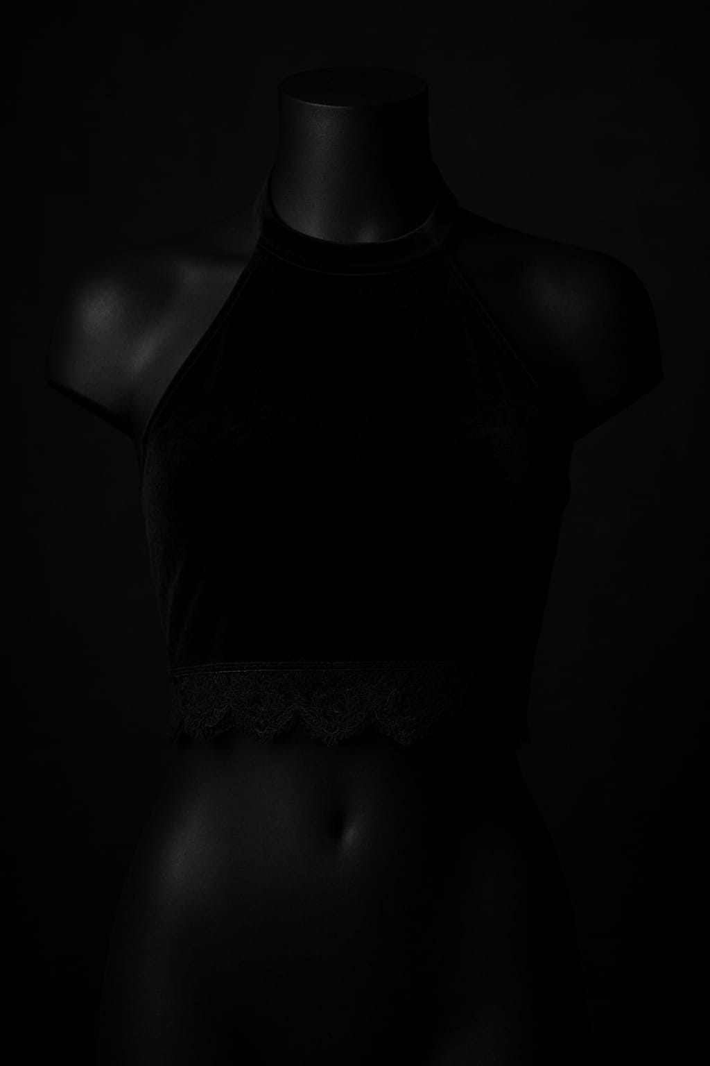 Velvet Halter Crop Top